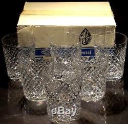 6 VINTAGE WATERFORD CRYSTAL ALANA 12 oz. DOUBLE OLD FASHIONED GLASSES 4 3/8