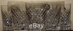 6 VINTAGE WATERFORD CRYSTAL ALANA 12 oz. DOUBLE OLD FASHIONED GLASSES 4 3/8