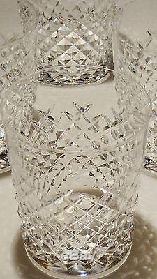 6 VINTAGE WATERFORD CRYSTAL ALANA DOUBLE OLD FASHIONED 12 oz. GLASSES 4 3/8