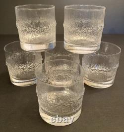 6 Vintage Iittala Finland Niva 12oz Double Old Fashioned Glasses Tapio Wirkkala