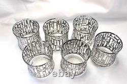 6 Vintage Libbey Brutalist Platinum ARTICA 3.5 Double Old Fashioned / Tumblers