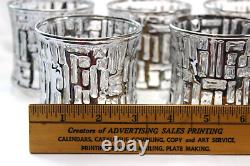 6 Vintage Libbey Brutalist Platinum ARTICA 3.5 Double Old Fashioned / Tumblers