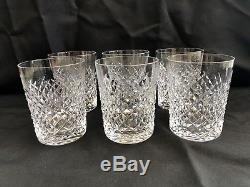 6 Vintage Waterford Crystal Alana Double Old Fashioned Tumblers 4-3/8 Mint