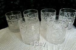 6 Vtg Hofbauer The Byrds Double Old Fashioned Lead Crystal Glass Birds MINT