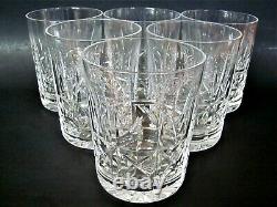 6 Vtg WATERFORD Crystal KYLEMORE Double Old Fashioned Glasses Discontinued Set