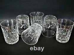 6 Vtg WATERFORD Crystal KYLEMORE Double Old Fashioned Glasses Discontinued Set