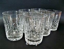 6 Vtg WATERFORD Crystal KYLEMORE Double Old Fashioned Glasses Discontinued Set