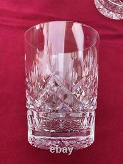 6 Waterford Crystal Lismore 4 3/8 Double Old Fashioned Whiskey Tumbler Glasses