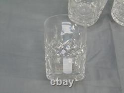 6 Waterford Crystal Lismore Double Old Fashioned Rock Glasses Set 4 3/8 Tall