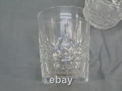 6 Waterford Crystal Lismore Double Old Fashioned Rock Glasses Set 4 3/8 Tall