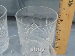 6 Waterford Crystal Lismore Double Old Fashioned Rock Glasses Set 4 3/8 Tall