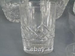 6 Waterford Crystal Lismore Double Old Fashioned Rock Glasses Set 4 3/8 Tall
