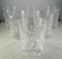 6 Waterford Cut Glass Crystal Lismore Double Old Fashioned Flat Bottom Tumblers