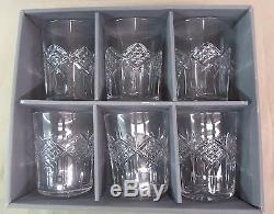 6 Waterford Irish Crystal Grainne Double Old Fashioned Whisky Tumblers Ireland