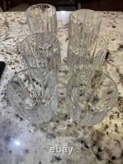 6 Waterford Marquis crystal double old fashioned tumblers cut glass Omega design