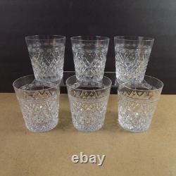 6 Wedgwood Crystal Cheslyn Double Old Fashioned Tumblers 4 Tall VGC