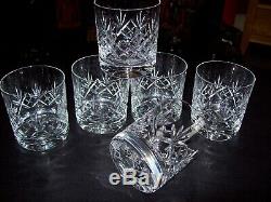 6 X Royal Doulton Crystal Georgian Double Old Fashioned Whisky Glasses