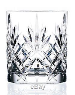 6-piece Double Old Fashioned Crystal Glasses Set Cut from Real Crystal in Italy