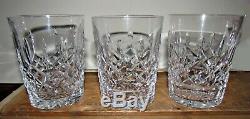 6 waterford lismore double old fashioned glasses signed