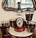 7 Culver Ebony Baroque Toledo 22K Lowball Double Old Fashioned Glasses