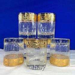 7 Culver Tyrol 22K Gold Double Old Fashioned Glasses Low Ball Vintage