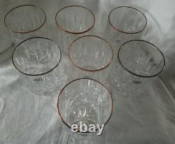 7 GORHAM Crystal Lady Anne 4 Gold Double Old-Fashioned Glass NEW WITH TAGS