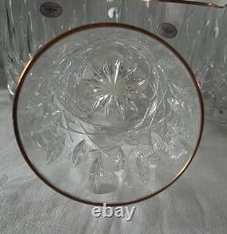 7 GORHAM Crystal Lady Anne 4 Gold Double Old-Fashioned Glass NEW WITH TAGS