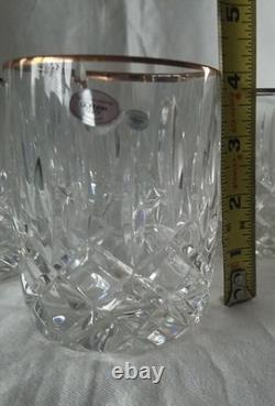 7 GORHAM Crystal Lady Anne 4 Gold Double Old-Fashioned Glass NEW WITH TAGS