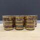 7 Georges Briard Tortoise Gold Double Old Fashioned Glasses Set MCM 14 oz