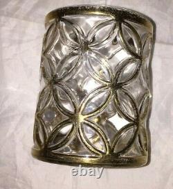 (7) IMPERIAL GLASS El Tabique de Oro GOLD Double Old Fashioned Whiskey Tumbler