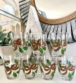 7 Lenox Double Old Fashioned Christmas Holiday Plaid Ribbon Glassware