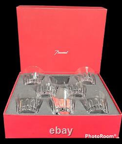 7 Pc Set Baccarat Etna Crystal Double Old Fashioned Glasses in Original Box Sign