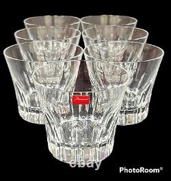 7 Pc Set Baccarat Etna Crystal Double Old Fashioned Glasses in Original Box Sign