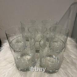 7 Pcs Libbey Frosty Pines Drinking Glasses Double Old Fashioned Tumbler Vintage