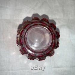 7 Ruby Red Cut To Clear Crystal DOF Double Old Fashioned Glasses Made in Italy