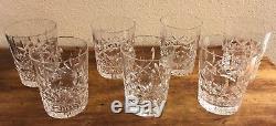 7 Vintage Waterford Crystal Lismore Double Old Fashioned Tumbler Glasses 4 3/8