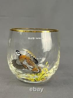 7 Vtg Ned Smith WATERFOWL Optic 3 1/2 14 Oz Double Old-Fashioned Roly Glasses