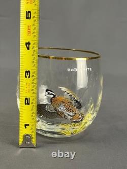 7 Vtg Ned Smith WATERFOWL Optic 3 1/2 14 Oz Double Old-Fashioned Roly Glasses
