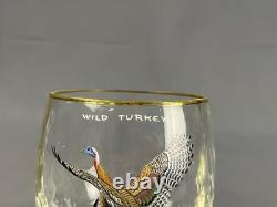 7 Vtg Ned Smith WATERFOWL Optic 3 1/2 14 Oz Double Old-Fashioned Roly Glasses