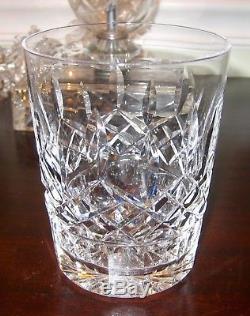 7 Waterford Crystal Lismore Double Old Fashioned Glasses 4 3/8 Ireland 12 Oz