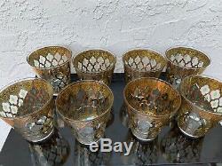 8 CULVER VALENCIA 1960s DOUBLE OLD FASHIONED 10 oz. GLASSES MAN CAVE BAR SET