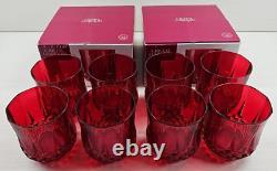 (8) Cristal D'Arques Longchamp Ruby Double Old Fashioned Set Crystal France Lot