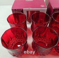 (8) Cristal D'Arques Longchamp Ruby Double Old Fashioned Set Crystal France Lot