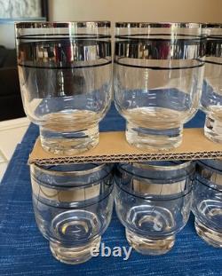 8 Eva Zeisel Platinum Black Stripe Double Old Fashioned Rocks Glasses Stockholm 8 Eva Zeisel Platinum Black Stripe Double Old Fashioned Rocks Glasses Stockholm