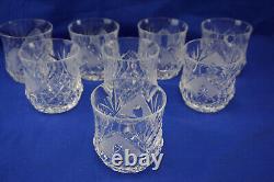 8-Heavy Crystal Double Old Fashioned Glasses, 3 1/2