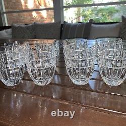 8 Marquis by Waterford Crystal Quadrata frosted Squares double Old Fashion