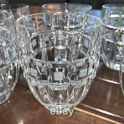 8 Marquis by Waterford Crystal Quadrata frosted Squares double Old Fashion