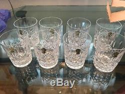 8 Mid Century Waterford Lismore Double Old Fashioned Ireland Made 12 oz Tumblers