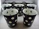 8 Modern Black & White Polka Dot Retro Double Old Fashioned Tumblers Glasses