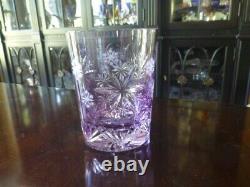 (8) NEW Waterford SNOWFLAKE Cut To Clear Lavender Double Old Fashioned Glasses